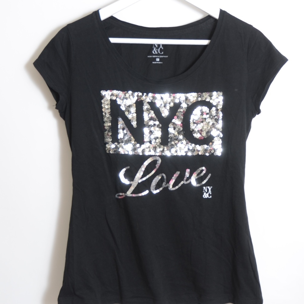 Love*New York & Co**Black Short Sleeve Women Shirt